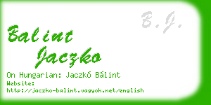 balint jaczko business card